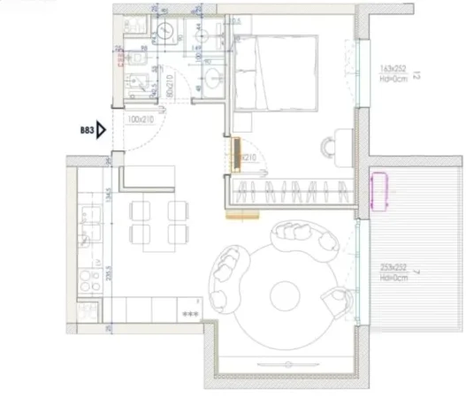 Tirane, shitet apartament 1+1+Aneks+Ballkon Kati 7, 75 m² 195.000 € (bulevardi i ri , bulevardi zogu i pare)