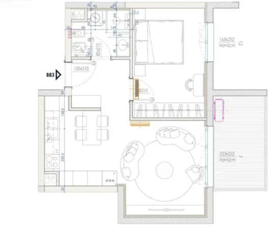 Tirane, shitet apartament 1+1+Aneks+Ballkon Kati 7, 75 m² 195.000 € (rruga e barrikadave)