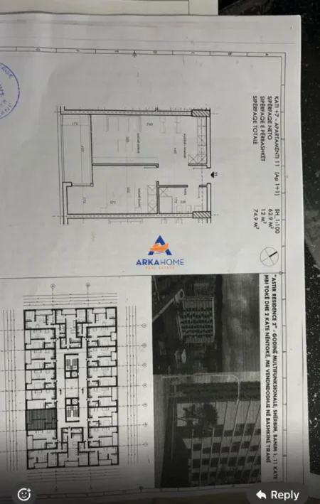 Tirane, shitet apartament 1+1 Kati 7, 74 m² 89.880 € 