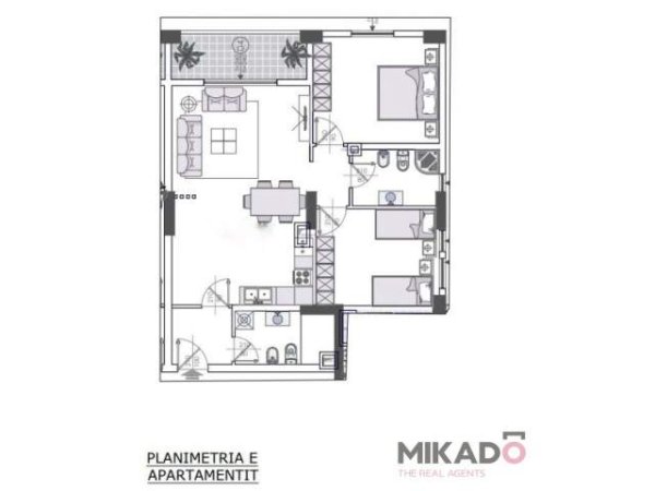 Tirane, shitet apartament 2+1+A+BLK Kati 3, 107 m² 182.580 Euro (mbas Ambasades Amerikane)