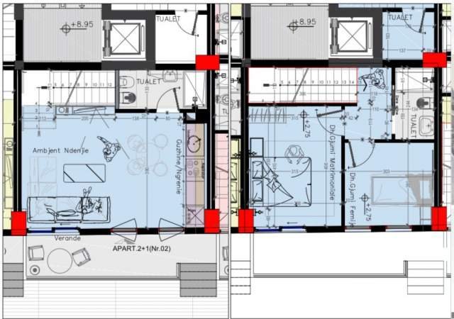 Golem, shitet apartament duplex 2+1 Kati 0, 90 m² 1.300 Euro/m2 (Golem)