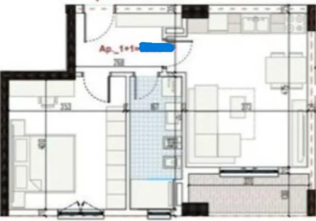 Tirane, shitet apartament 1+1+Aneks+Ballkon Kati 3, 65 m² 75.000 € 