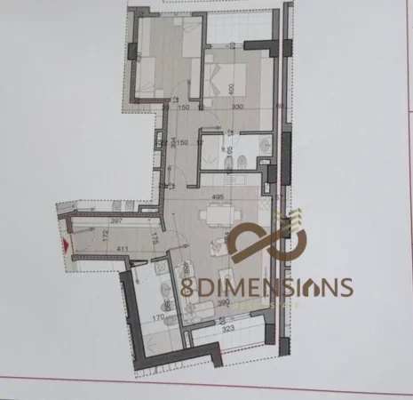 Tirane, shitet apartament 2+1 Kati 8, 111 m² 148.000 € (astir)