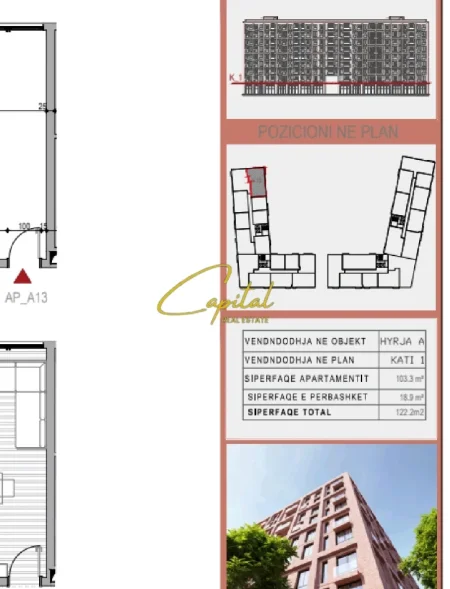 Tirane, shitet apartament 3+1 Kati 1, 122 m² 189.000 € (5 MAJI)