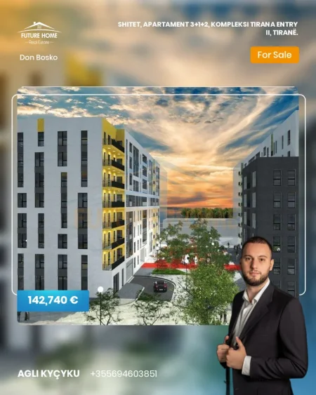 Tirane, shitet apartament 3+1+Ballkon Kati 4, 109 m² 142.740 € (Ish Dogana)