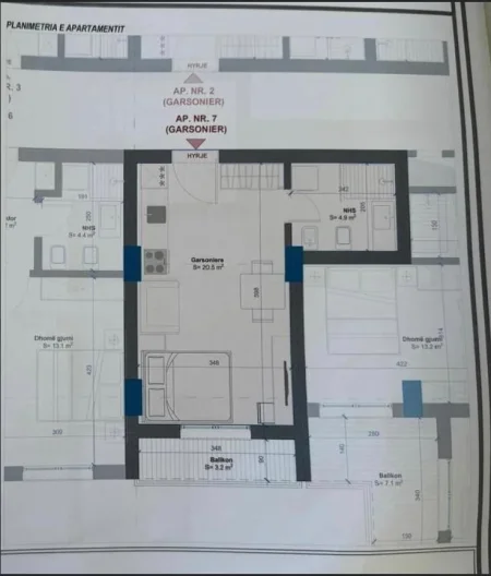 Durres, shitet apartament 1+1+Ballkon Kati 4, 42 m² 51.900 € 