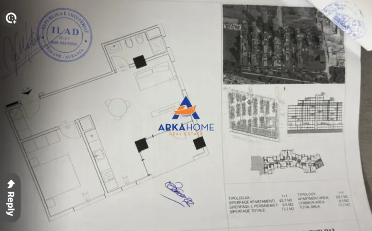 Tirane, shitet apartament 1+1+Ballkon Kati 7, 73 m² 79.000 € 
