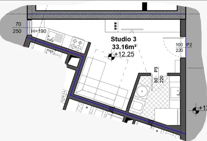 Tirane, shitet garsonier , 34 m² 43.108 € (ish fusha e aviacionit)