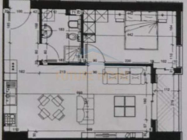 Tirane, shitet apartament 1+1+BLK Kati 9, 57 m² 80.000 Euro