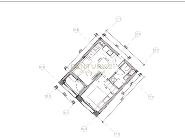Tirane, shitet apartament 1+1 Kati 2, 41 m² 90.000 € 