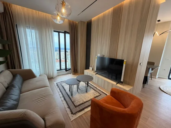 Tirane, jepet me qera apartament 1+1+Ballkon Kati 12, 82 m² 1.200 € (rruga e barrikadave)