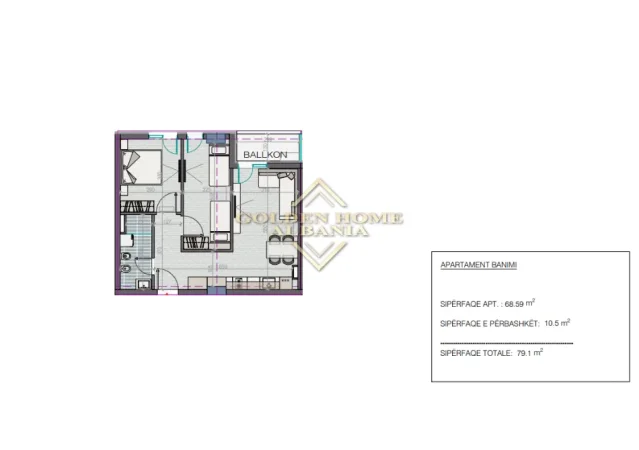 Shitet apartament , 77 m² (golem)