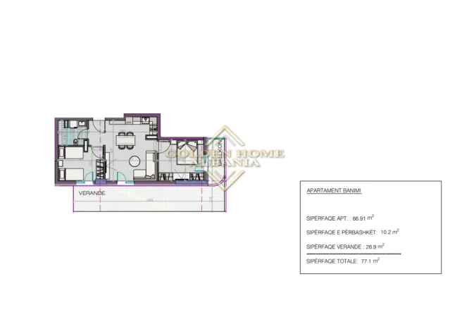 Shitet apartament , 77 m² (golem)