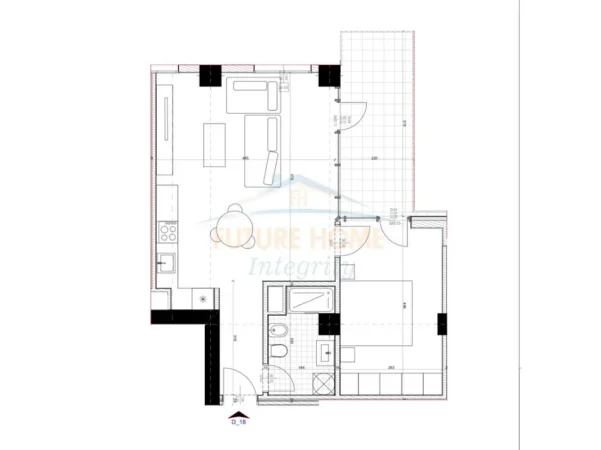 Tirane, shes apartament 1+1 Kati 4, 81 m² 94.000 € (Unaza e Re)