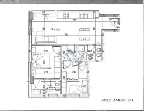 SHITET APARTAMENT 2+1+2 TIRANA ENTRY II