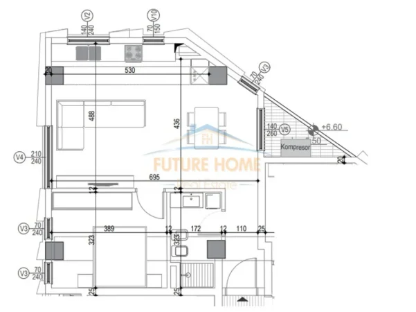 Tirane, shitet apartament 1+1+Ballkon Kati 1, 76 m² 234.000 € (KOMUNA E PARISIT)