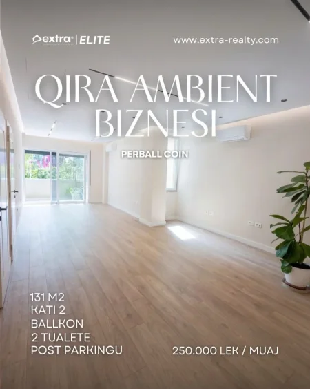 Tirane, jepet me qera ambjent biznesi Kati 2, 131 m² 2.500 € (Rtsh)