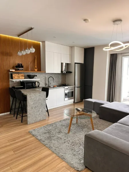 Tirane, jepet me qera apartament 1+1+Ballkon Kati 9, 65 m² 700 € (Ish Stacioni i Treni/Kompleksi Usluga)