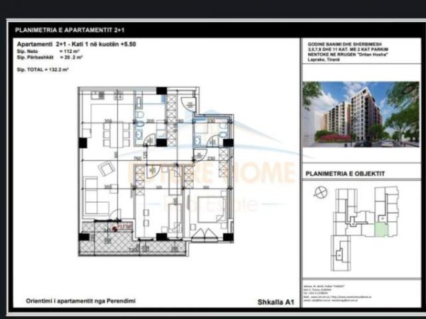 Tirane, shitet apartament Kati 1, 132 m² 149.700 Euro (RRUGA DRITAN HOXHA)