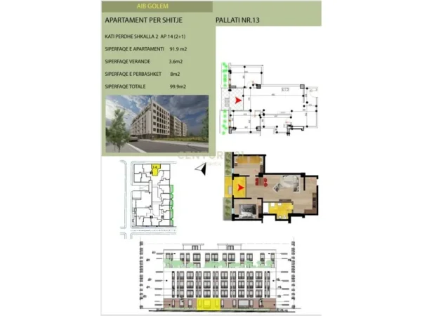 Durres, shitet apartament 2+1 , 104 m² 95.000 € (Golem)