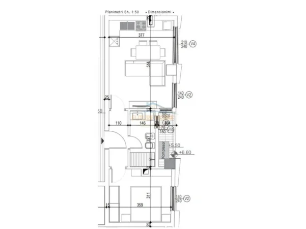 Tirane, shes apartament 1+1 Kati 1, 58 m² 180.000 € 