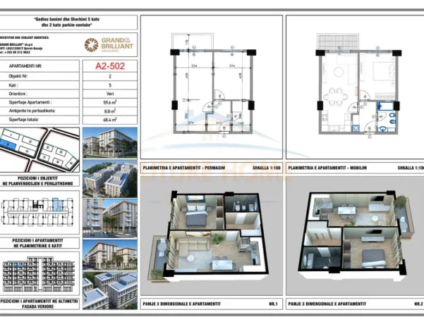 Durres, shitet apartament 1+1 Kati 5, 68 m² 102.600 € 