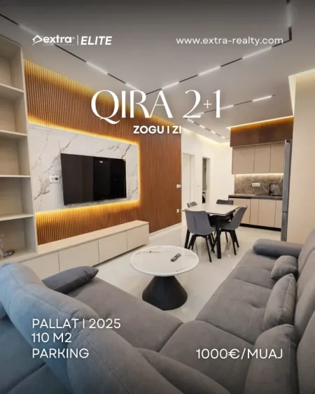 Tirane, jepet me qera apartament 2+1+Ballkon Kati 0, 110 m² 1.000 € (Zogu i Zi)