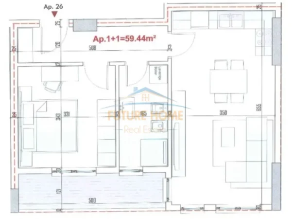 Tirane, shitet apartament 1+1 Kati 2, 69 m² 85.800 € (Paskuqan)