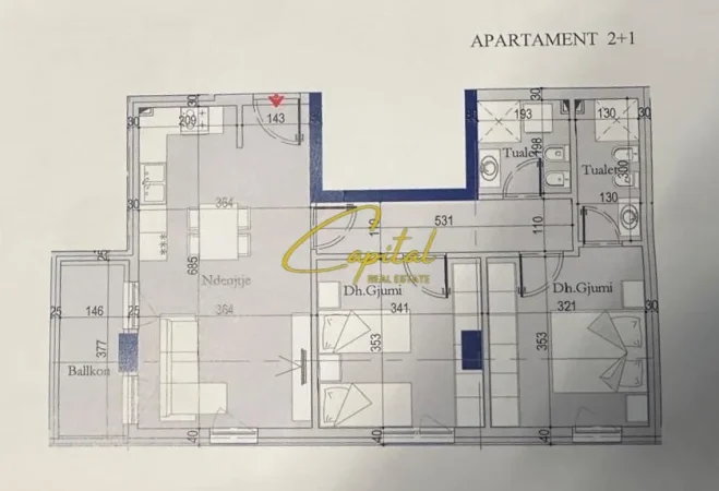 Tirane, shitet apartament 2+1 Kati 7, 69 m² 126.000 € (ISH SHESHI SHQIPONJA)