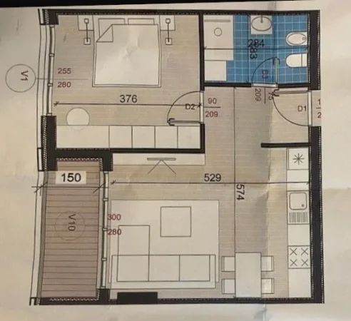 Tirane, shitet apartament 1+1 Kati 3, 68 m² 136.000 € (Ali Demi)