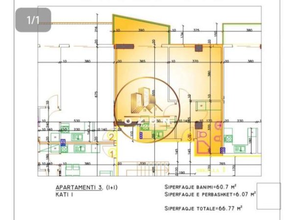 Pogradec, shitet apartament 1+1+A+BLK Kati 1, 67 m² 62.000 Euro (POGRADEC PRANE LIQENIT)