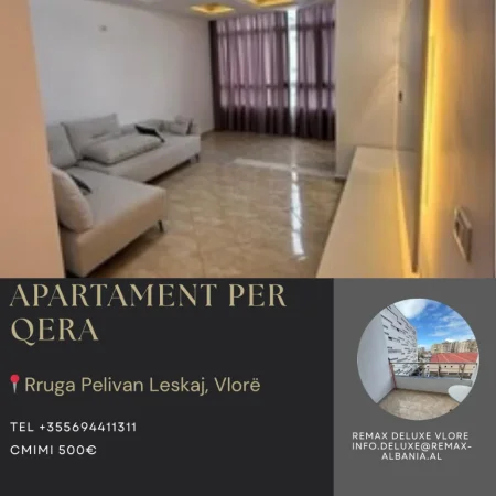 Vlore, jepet me qera apartament 2+1 Kati 6, 70 m² 500 € (Skelë, Vlorë)