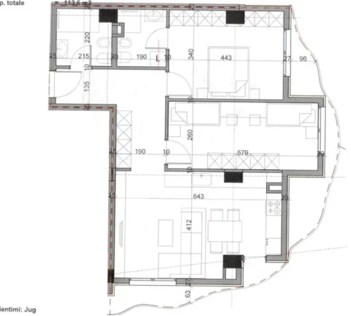 Tirane, shes apartament 2+1 Kati 2, 113 m² 142.000 € (Rruga Mehmet Gjevori)