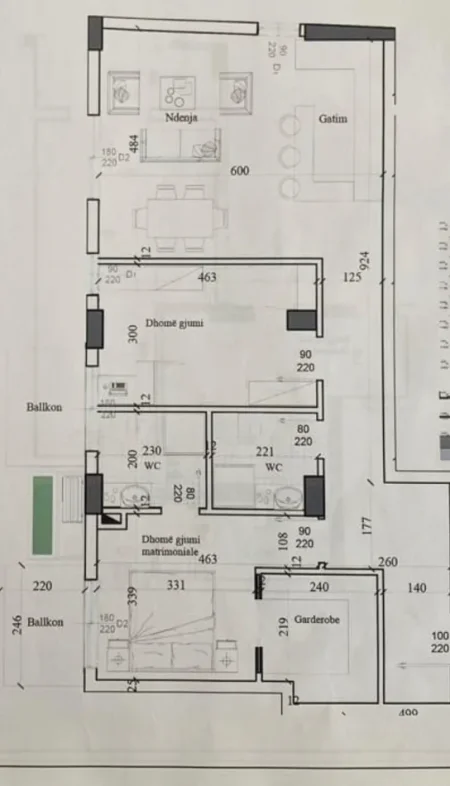 Tirane, shitet apartament 2+1 Kati 2, 109 m² 305.000 € (ALI DEMI)