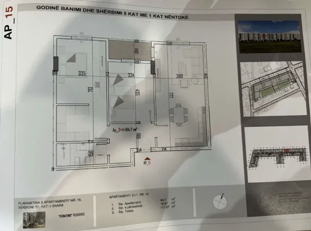 Tirane, shitet apartament 2+1 Kati 3, 111 m² 89.500 € (KAMEZ)