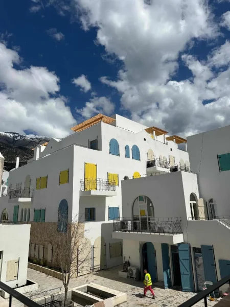 Dhermi - Palase, shitet apartament 2+1+Ballkon Kati 0, 92 m² 368.200 € (Santorini Residence)