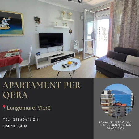Vlore - Lungomare, jepet me qera apartament 2+1 Kati 8, 120 m² 550 € (Lungomare, pas Bar Hannover, Vlore)