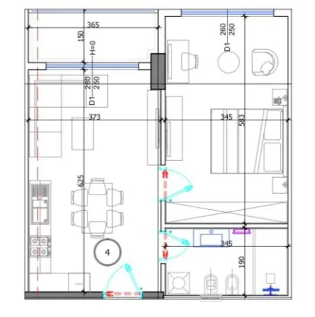 Durres, shitet apartament 1+1 Kati 3, 73 m² 85.800 € (Golem)