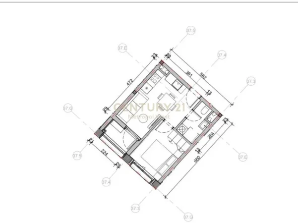 Tirane, shitet apartament 1+1 Kati 2, 41 m² 82.000 € 