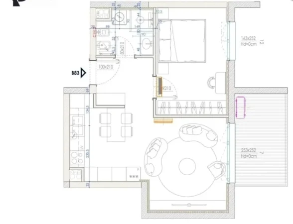 Tirane, shitet apartament 1+1 Kati 7, 75 m² 198.000 € (Bulevardi i Ri)