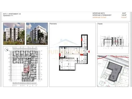 Tirane, shitet apartament 1+1 Kati 3, 78 m² 86.500 € 