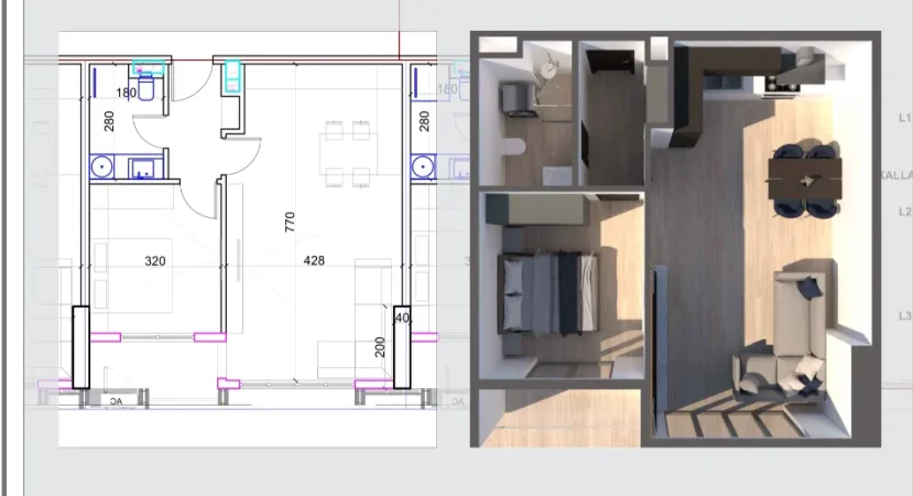 Tirane, shitet apartament 1+1 Kati 14, 82 m² 215.500 € (Parku Olimpik)