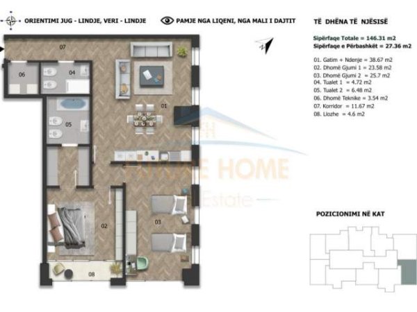 Tirane, shitet apartament Kati 19, 146 m² 512 000 Euro (Rruga e Elbasanit)