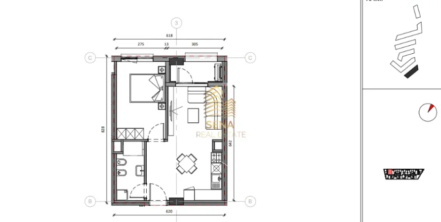 Tirane, shitet apartament 1+1+Ballkon Kati 4, 60 m² 120.000 € (Ali Demi, Rezidenca Kaimi)