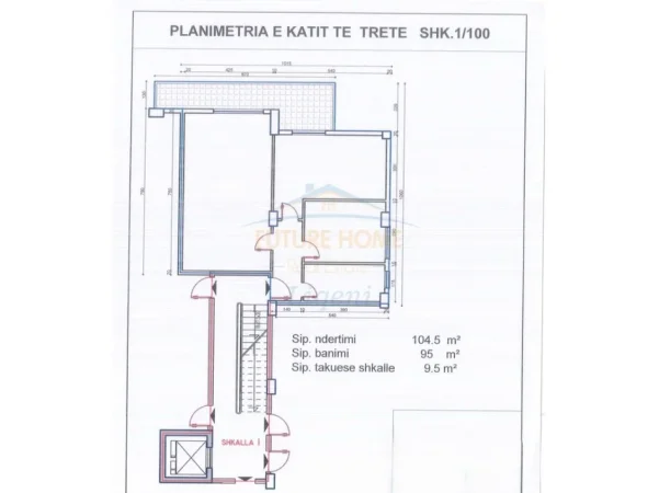 Tirane, shitet 2+1 Kati 3, 105 m² 170.000 € (Kinostudio)