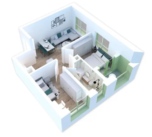 Tirane, jepet me qera apartament 2+1+Ballkon Kati 5, 80 m² 450 mije leke