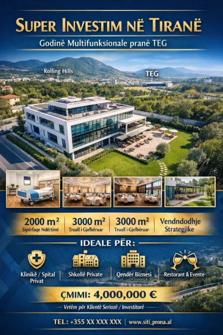 Tirane, shitet ambjent biznesi Kati 3, 3.000 m²