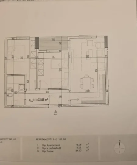 Tirane, shitet apartament 2+1+Ballkon Kati 5, 84 m² 92.000 € (Rruga Mark Tirta)