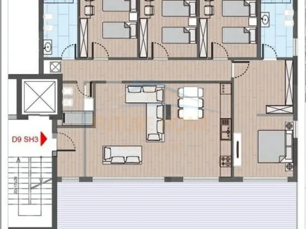 Tirane, shitet apartament 4+1+Aneks+Ballkon Kati 3, 180 m² 445.000 € (Farke)