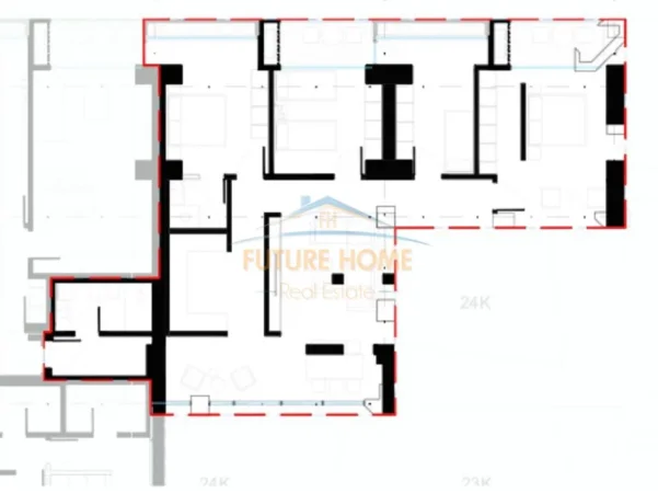 Tirane, shitet apartament 4+1 Kati 21, 196 m² (lion park)